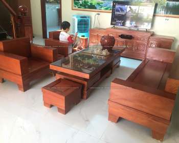 Bàn ghế phòng khách tại nhà anh Tuấn ở Diễn Mỹ, Diễn Châu, Nghệ An FB061